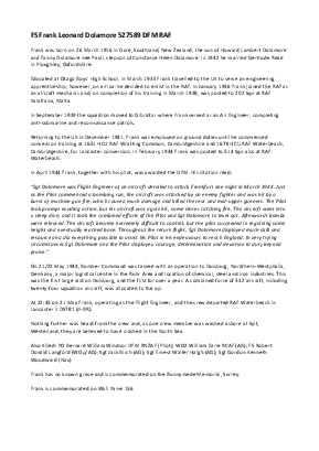 A preview of a PDF biography for Dolamore, Frank Leonard